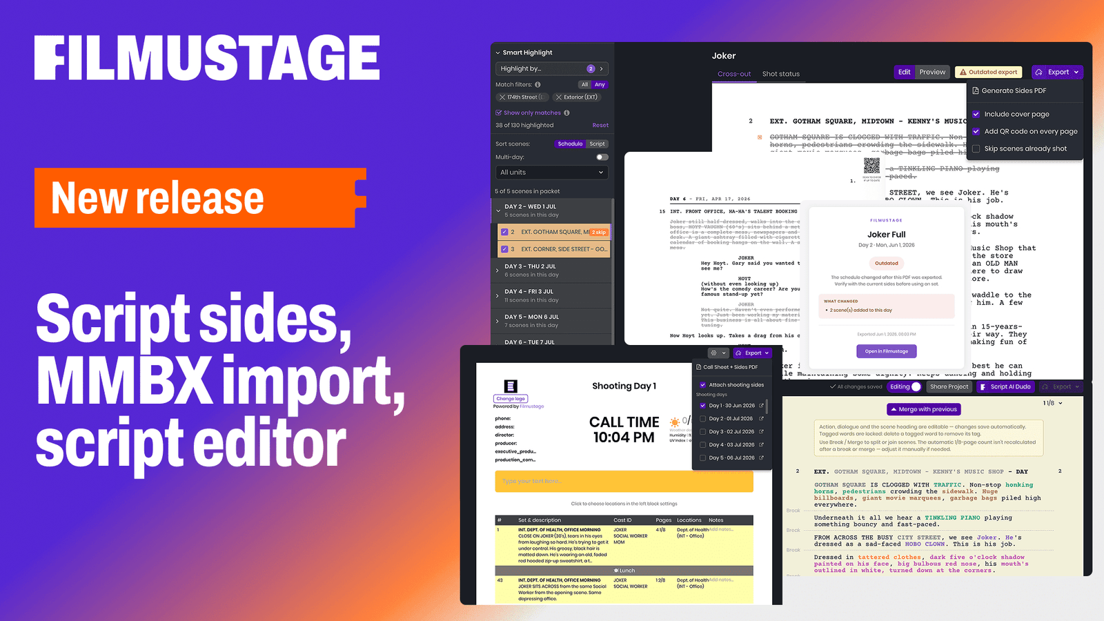 Sides, MMBX import, Versioning & Script Text Editing