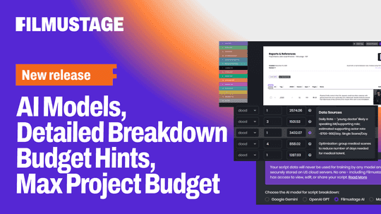 Filmustage Update: AI Models, Detailed Breakdown, Budget Hints, Max Project Budget