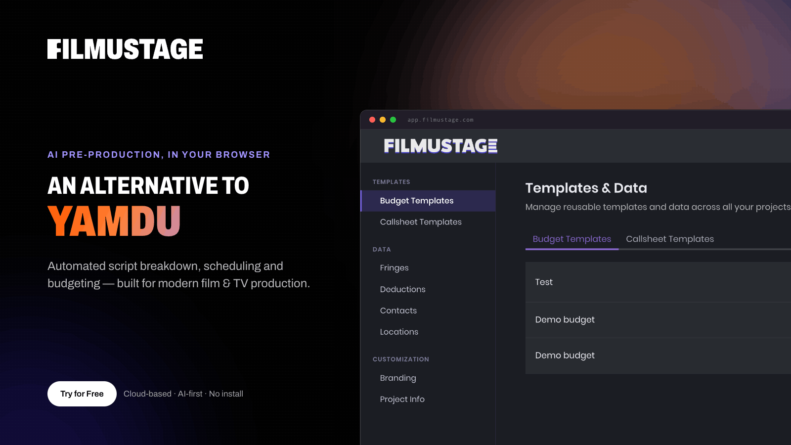 Filmustage as an Alternative to Yamdu